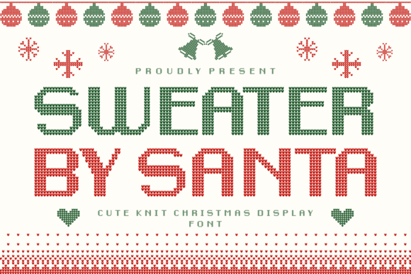 Sweater By Santa knit-style display font for cozy holiday graphics
