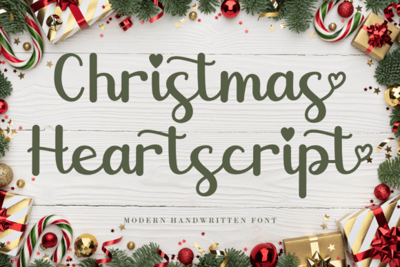 Christmas Heartscript romantic handwriting font for invites