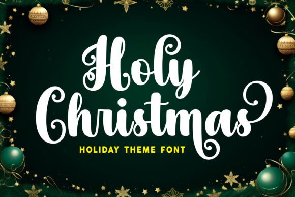 Holy Christmas classic script font with calm lines ideal for church programs and formal invites