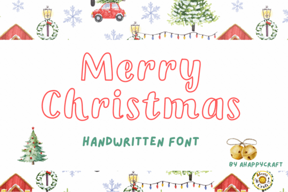 Whimsical Merry Christmas script font for sticker sheets and planners