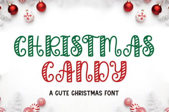 Christmas Candy cute display font with sugary curves for playful holiday packaging
