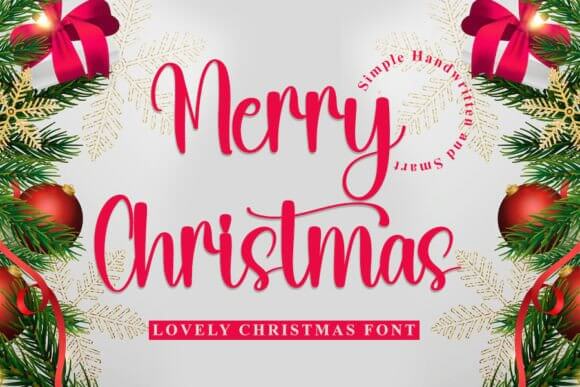 Casual Merry Christmas script font with warm character for DIY prints