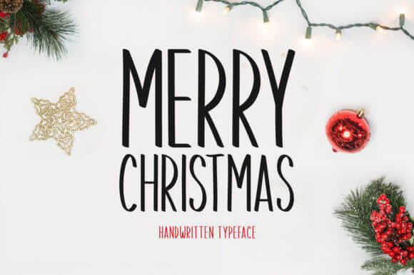 Decorative Merry Christmas font for festive posters and flyers