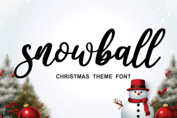 Snowball chunky handwritten font suited for winter headers and signage