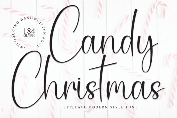 Candy Christmas curly handwriting font for sweet designs