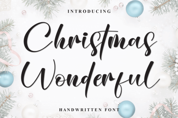 Christmas Wonderful expressive script font with luxe swing for headlines