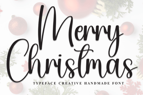 Merry Christmas classic handwriting font for headlines