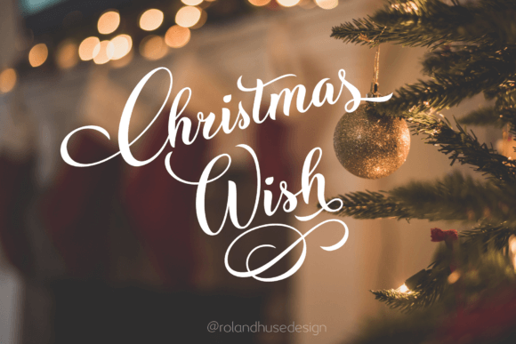 Christmas Wish soft flowing script font ideal for elegant cards and minimal branding