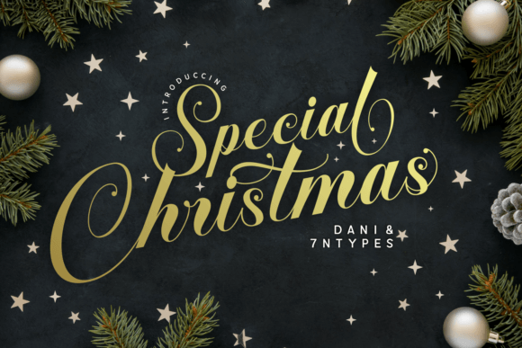 Special Christmas elegant script font for premium holiday cards and branding