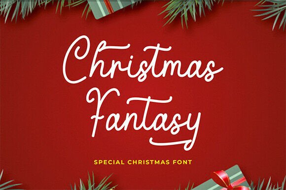 Christmas Fantasy font — whimsical storybook display for festive designs