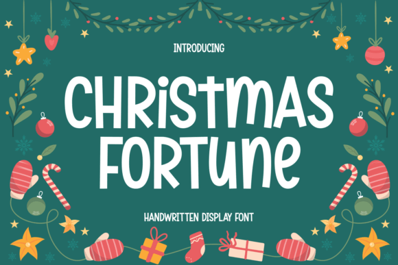 Christmas Fortune retro display font with festive edge perfect for vintage holiday branding