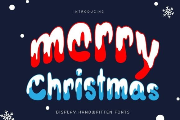 Whimsical Merry Christmas font for crafty brands and DIY projects
