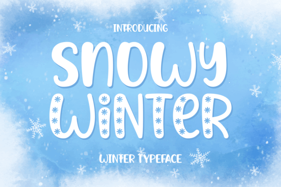 Snowy Winter frosty display font with soft edges for cozy seasonal graphics