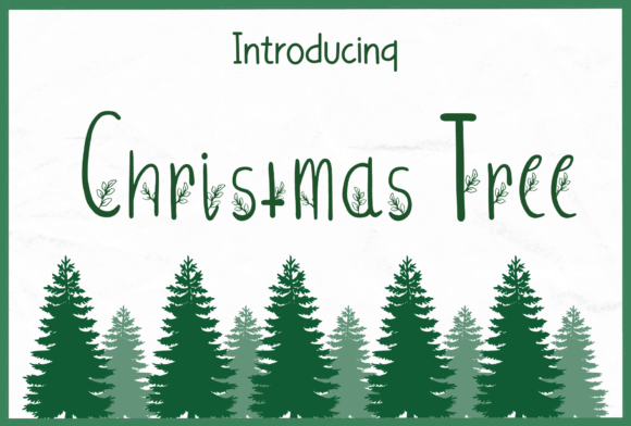 Christmas Tree font with decorative holiday motifs for festive logos
