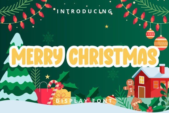 Elegant Merry Christmas script font for greeting cards and branding