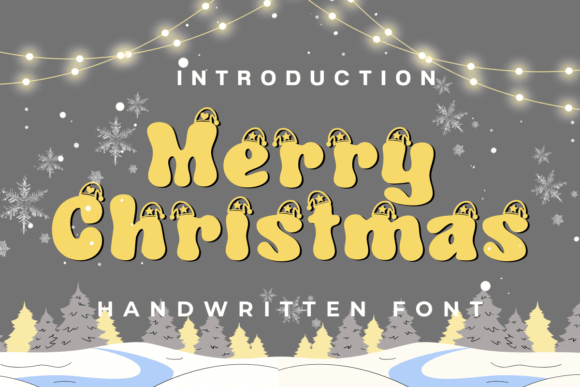 Cursive signature Merry Christmas font for luxury holiday sets