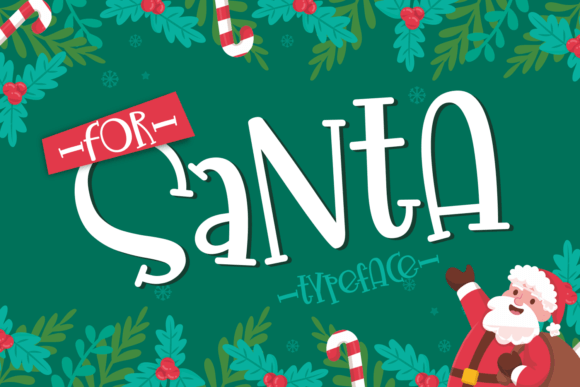 For Santa playful handwritten Christmas font for kids and letters