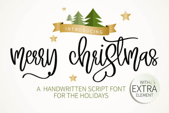 Playful brush Merry Christmas font on apparel and merch mockups