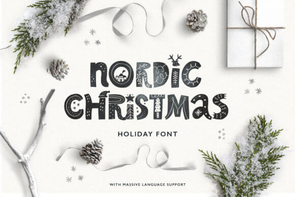 Nordic Christmas font — folk geometric display for winter branding