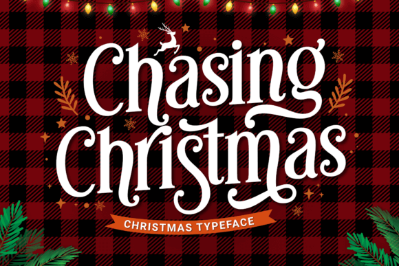 Chasing Christmas brush script font with energetic strokes and festive flair