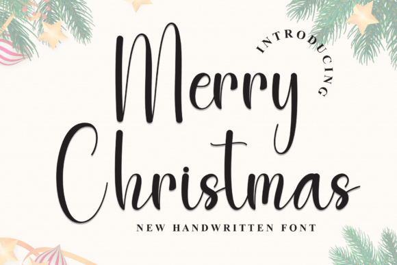 Minimal elegant Merry Christmas script font for luxe branding