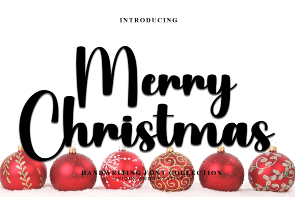 Elegant Merry Christmas cursive invite-style script with flowing ligatures