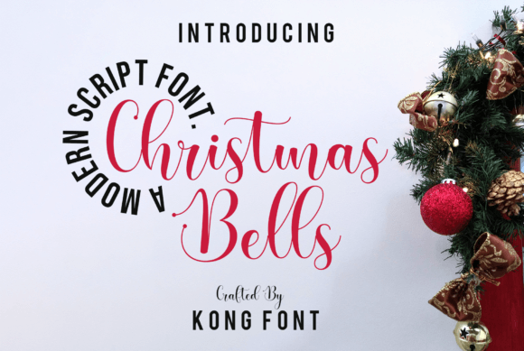 Christmas Bells classic display font with festive ornament details