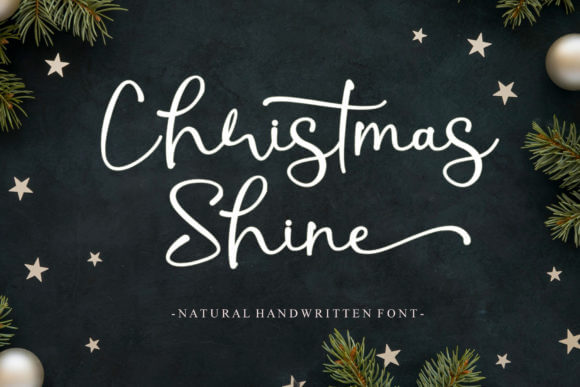Christmas Shine light festive script font ideal for captions and overlays