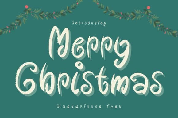 Classic display Merry Christmas typography on festive label design