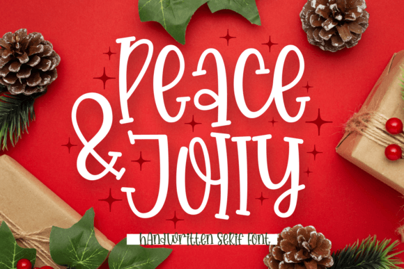 Peace Jolly rounded script font with bouncy letters for festive crafts