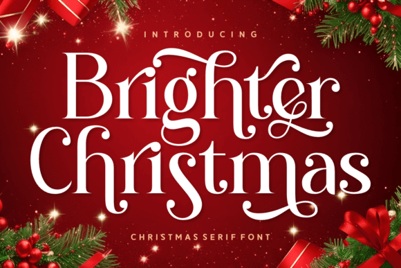 Brighter Christmas modern script font with clean curves for branding and ads