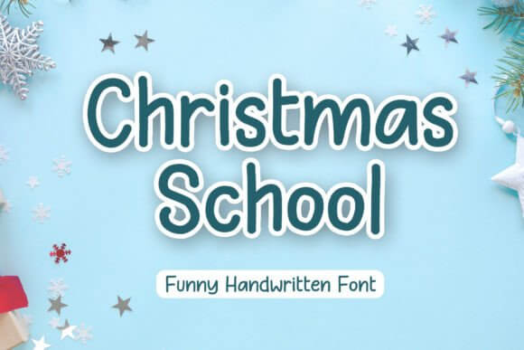 Christmas School chalk-inspired serif font for playful classroom designs