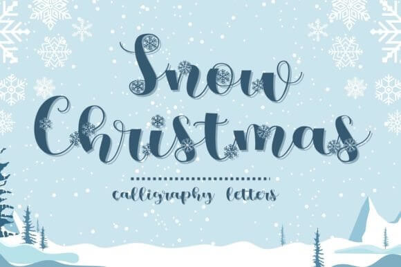 Snow Christmas flowing calligraphy font with elegant swashes