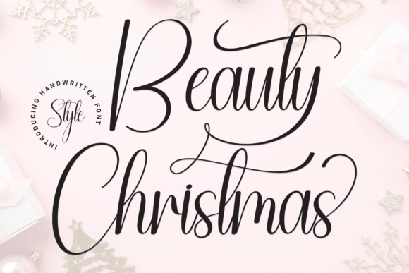 Beauty Christmas handwriting font for branding kits