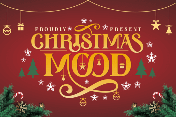 Christmas Mood playful display font for festive graphics