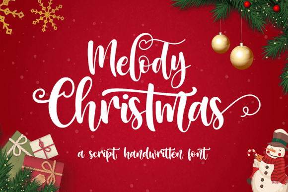 Melody Christmas font — playful musical script for festive headlines