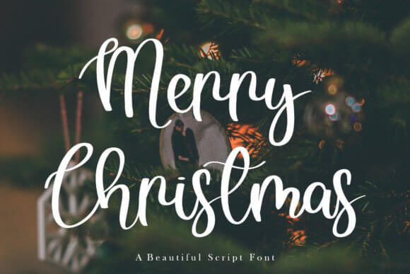 Merry Christmas bold script font for holiday advertising headlines