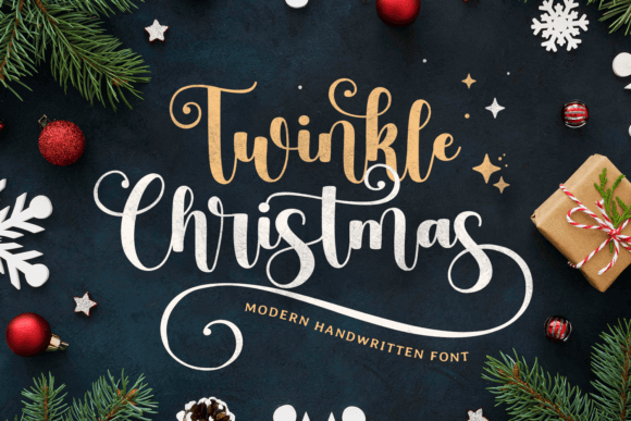 Twinkle Christmas cute sparkly script font ideal for kids crafts and cheerful posts