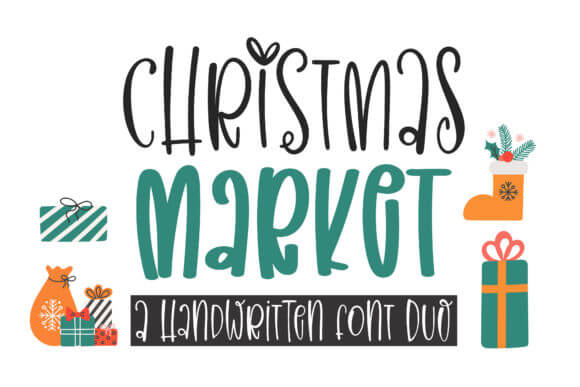 Christmas Market vintage display font with sturdy stems for signage