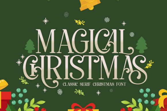 Magical Christmas elegant calligraphy font with refined swashes for upscale holiday branding