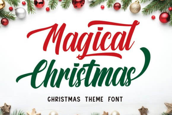 Magical Christmas font — sparkly script for enchanted holiday themes