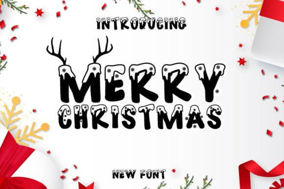 Playful rounded script Merry Christmas font ideal for merch and stickers