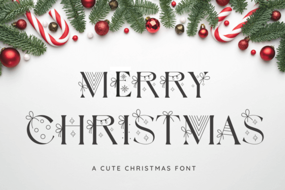 Merry Christmas 2468 font — curly festive script with decorative swashes