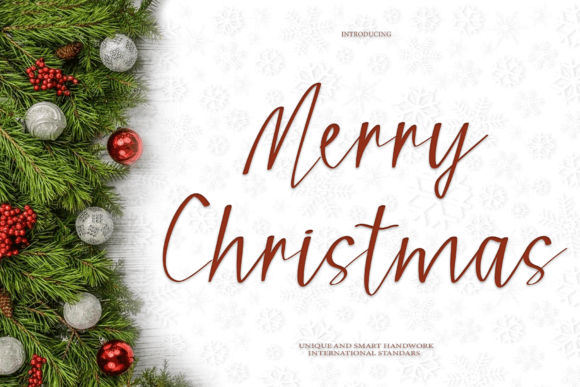 Refined calligraphy Merry Christmas font on elegant menu layout