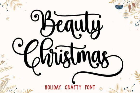 Beauty Christmas refined script font with balanced weight for chic holiday designs