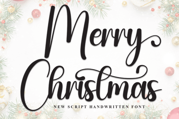 Tall display Merry Christmas font suited for posters and advertising