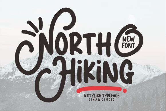 North Hiking font preview, rugged display type for business branding