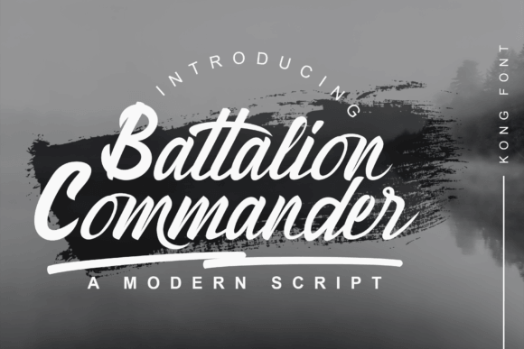 Battalion Commander bold display font preview for strong product labels
