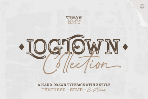 Logtown rugged serif font preview for outdoor and heritage branding