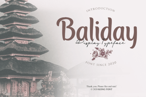 Baliday handwritten font preview for cozy small business branding